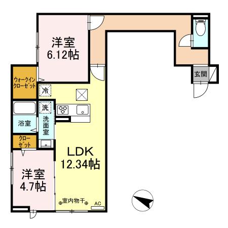 足立区千住緑町のアパートの間取り