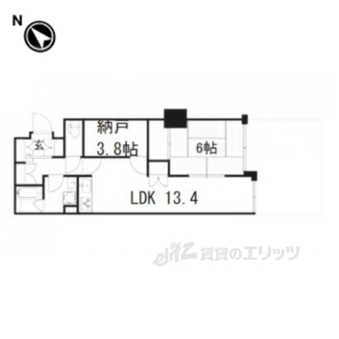 京都市南区吉祥院九条町のマンションの間取り