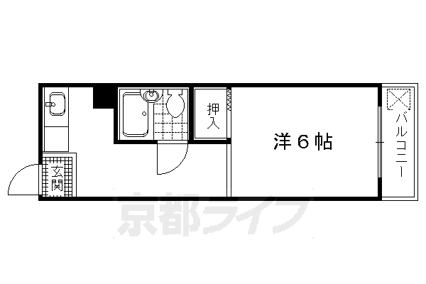 京都市左京区上高野車地町のマンションの間取り