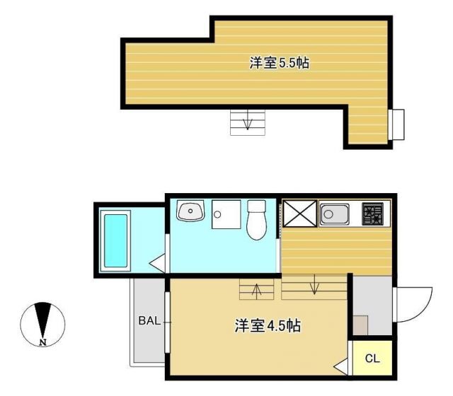 兵庫県神戸市垂水区山手５（アパート）の賃貸物件の間取り