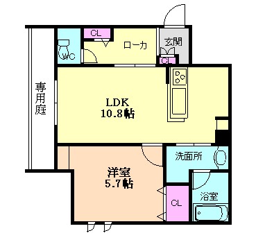 大阪市淀川区十三東のアパートの間取り