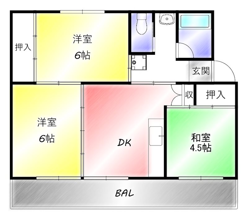 ビレッジハウス直方１号棟の間取り