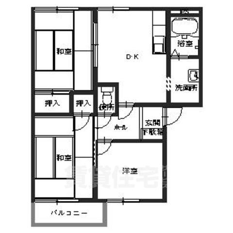 香芝市畑のアパートの間取り