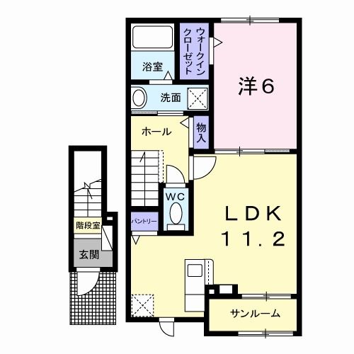 【水戸市東赤塚のアパートの間取り】