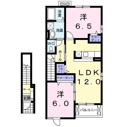 柴田郡大河原町字広表のアパートの間取り