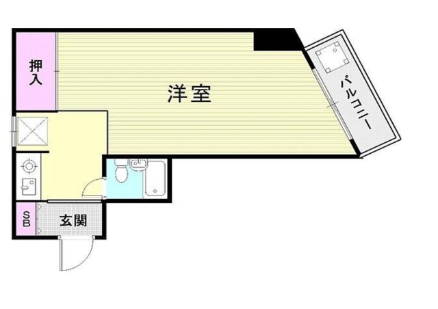 神戸市中央区下山手通のマンションの間取り