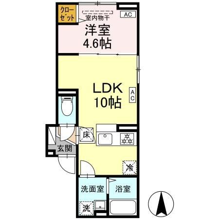 足立区扇のアパートの間取り