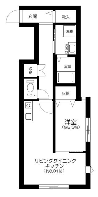 調布市飛田給のアパートの間取り