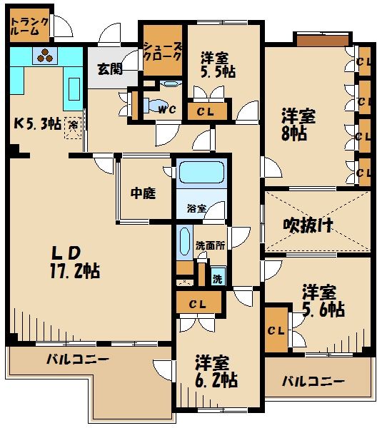 エストライフつつじヶ丘七番館の間取り