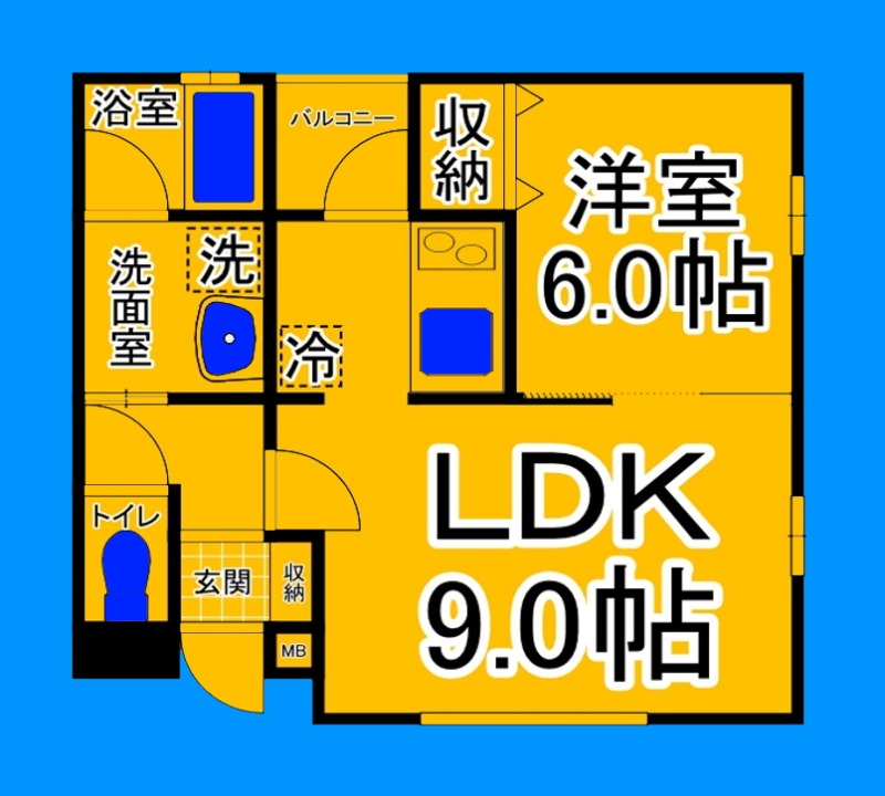 大阪市住吉区帝塚山東のマンションの間取り