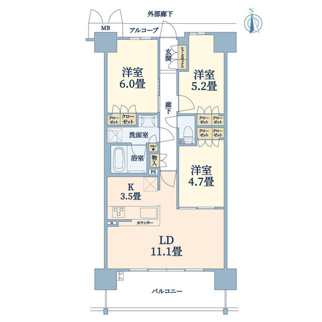 キセラ川西オリヴィエの間取り