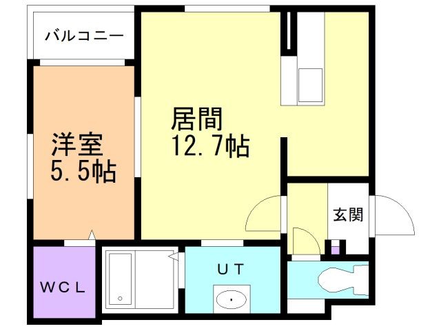 函館市日乃出町のマンションの間取り