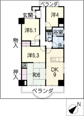 天神山マンションII号館の間取り