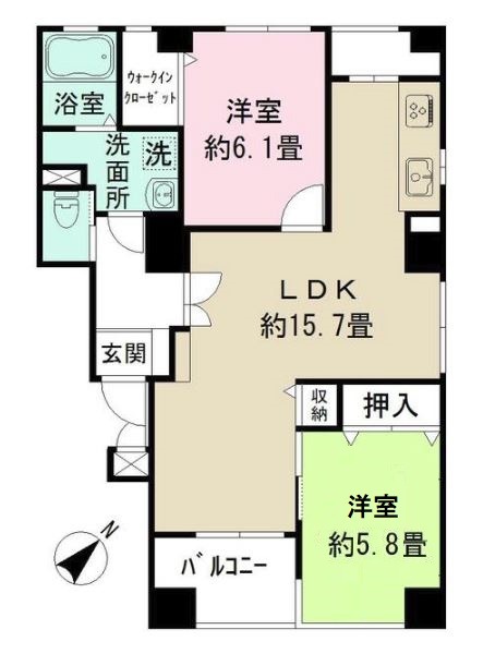 千代田区岩本町のマンションの間取り