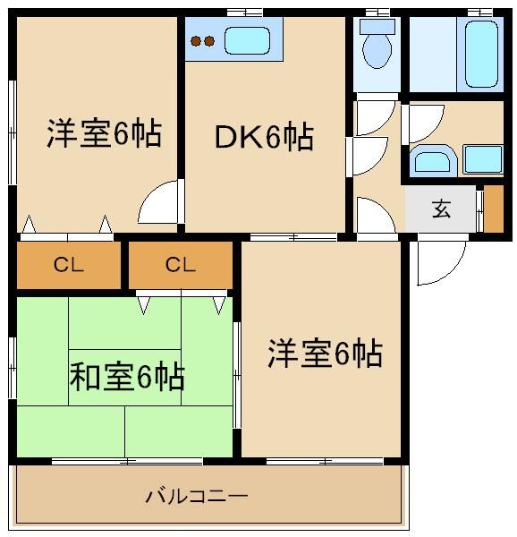 茅ヶ崎市菱沼のアパートの間取り