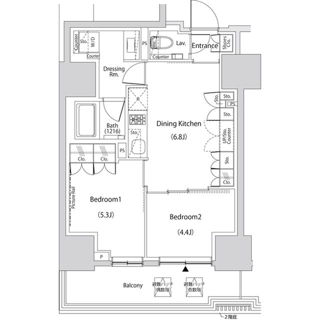 中野区本町のマンションの間取り