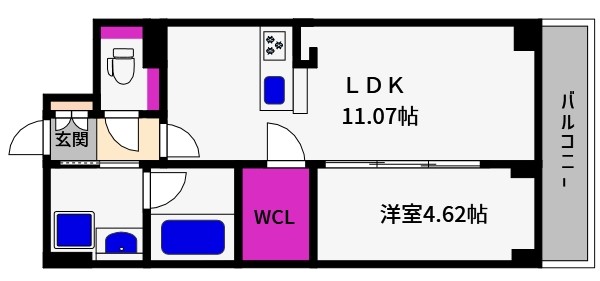 神戸市東灘区住吉宮町のマンションの間取り