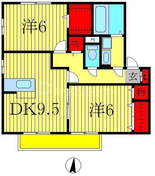 ソレアード　Ｄの間取り