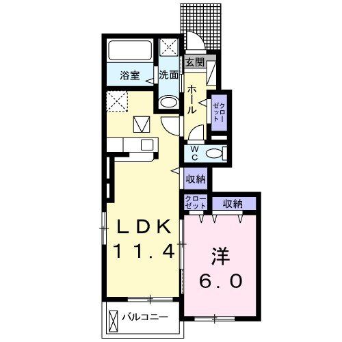 行橋市行事のアパートの間取り