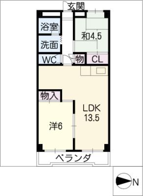 アールイーステージ蟹江の間取り