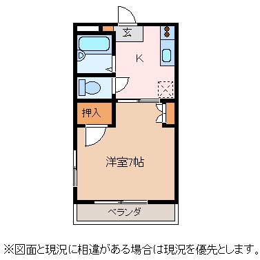 松本市大字南浅間のアパートの間取り