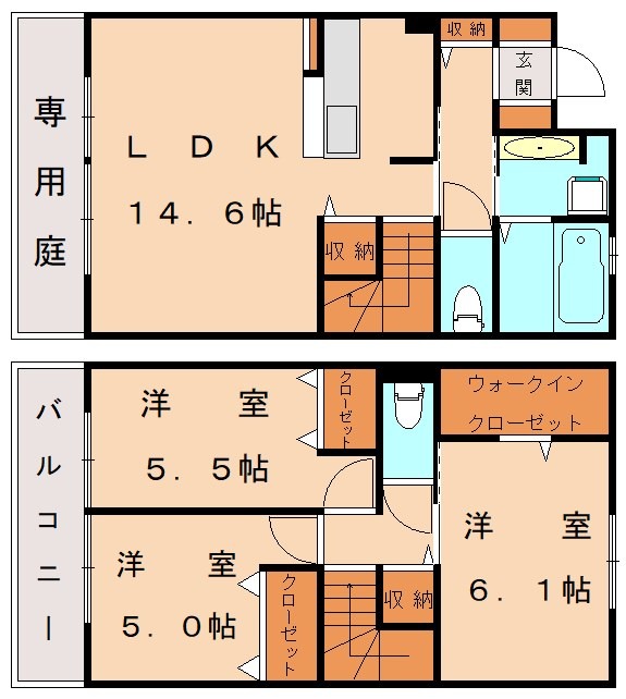 糟屋郡新宮町湊坂のアパートの間取り