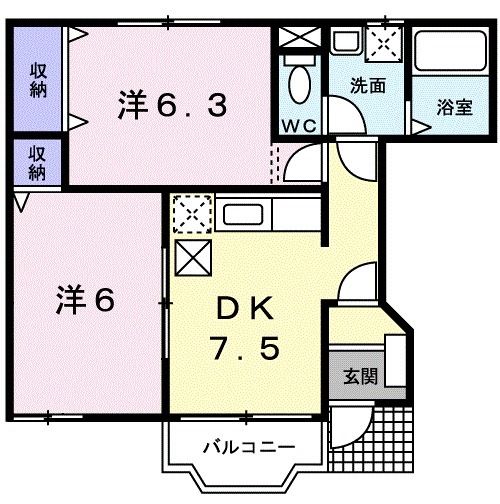 アヴェニール寺畔の間取り