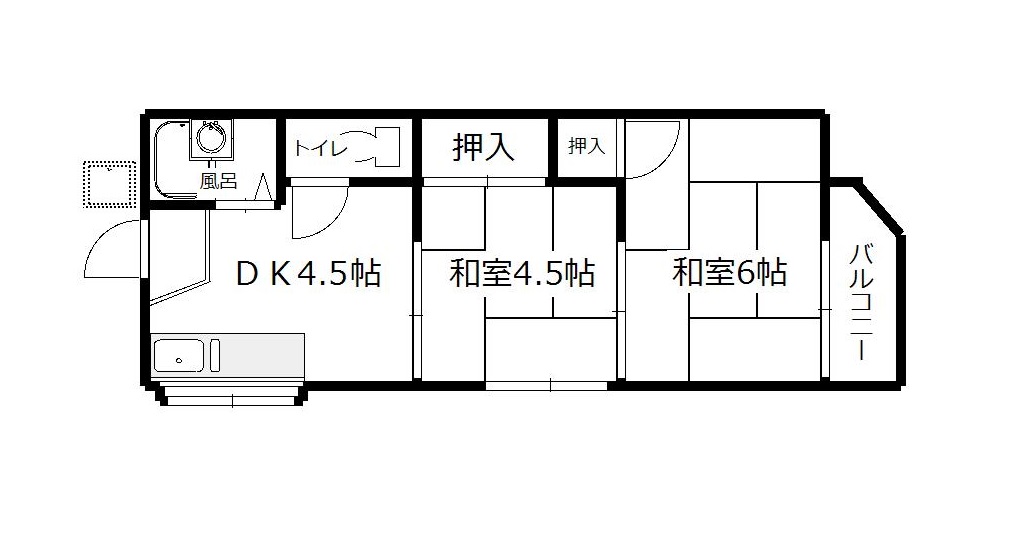 広島市西区南観音のアパートの間取り