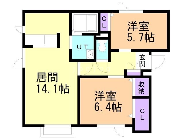 【札幌市白石区菊水元町六条のアパートの間取り】