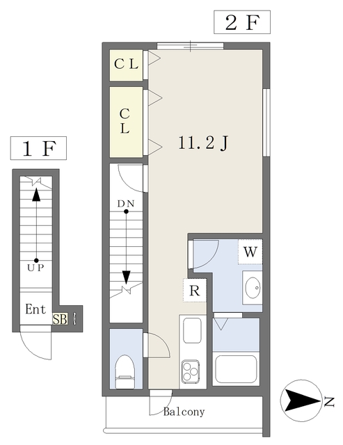 【松山市木屋町のアパートの間取り】