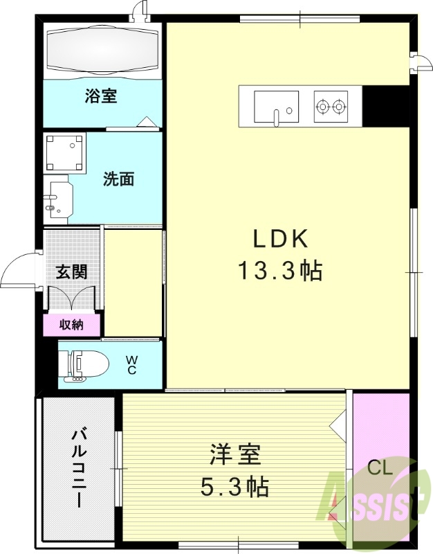 アベニール東出町の間取り