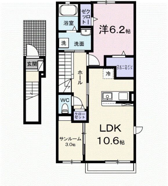 静岡県静岡市葵区昭府１（アパート）の賃貸物件の間取り