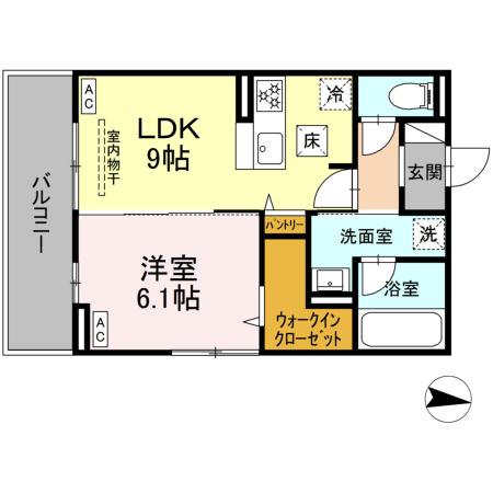 ＪＲ東北本線 郡山駅 バス乗車時間：20分 最寄りバス停で下車 徒歩5分 3階建 築1年の間取り写真