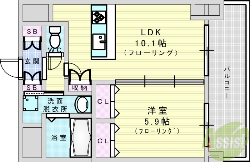 スプランディッド江坂駅前の間取り写真