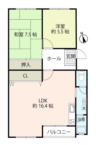 星陵台住宅2号棟の間取り写真