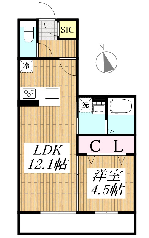 東武東上線 東武練馬駅 徒歩4分 3階建 築1年の間取り写真