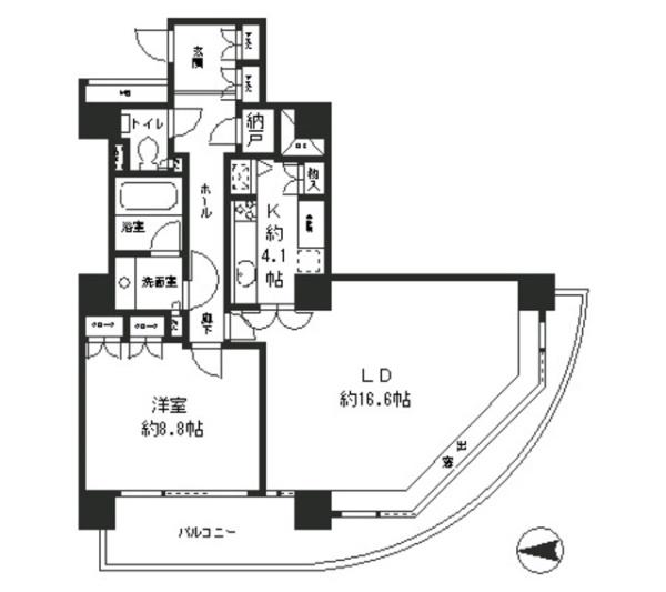 東京メトロ有楽町線 月島駅 徒歩7分 40階建 築38年の間取り写真