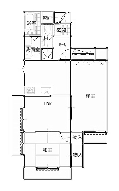 タウンズ谷川瀬の間取り