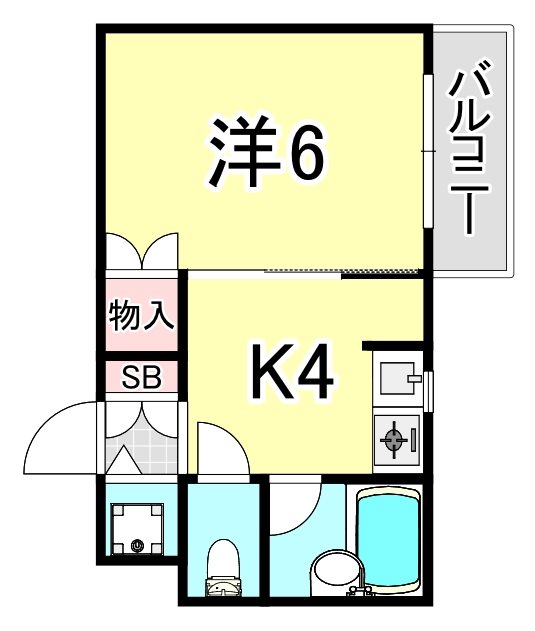 尼崎市南塚口町のアパートの間取り