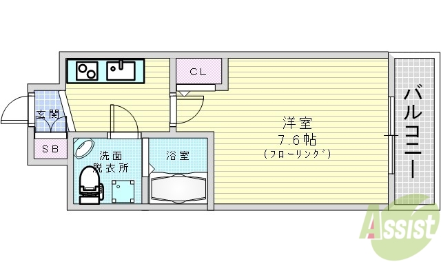 コンフォリア扇町の間取り