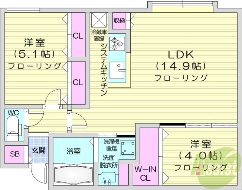 アルファスクエア南4西15の間取り