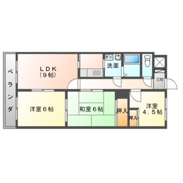 宇和島市朝日町のマンションの間取り