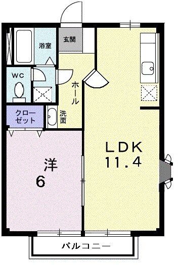 宇城市不知火町亀松のアパートの間取り