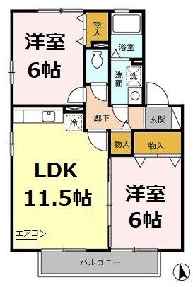 飯能市新町のアパートの間取り