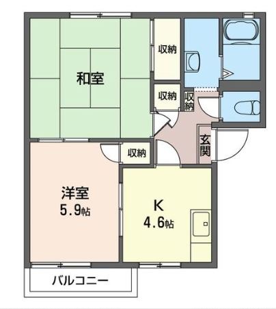 グリーンコート淵江Bの間取り