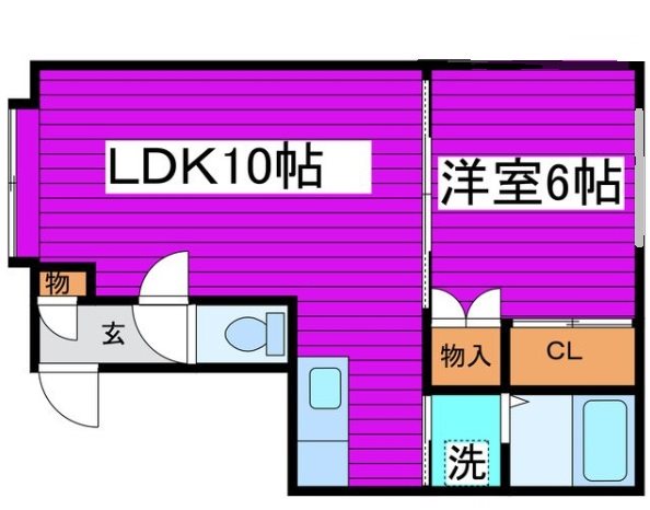 札幌市東区北四十四条東のアパートの間取り