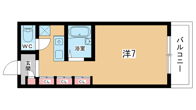 豊中市岡町北のマンションの間取り