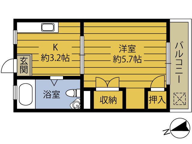 古ケ鶴コーポの間取り