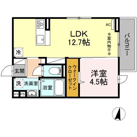 中央市成島のアパートの間取り