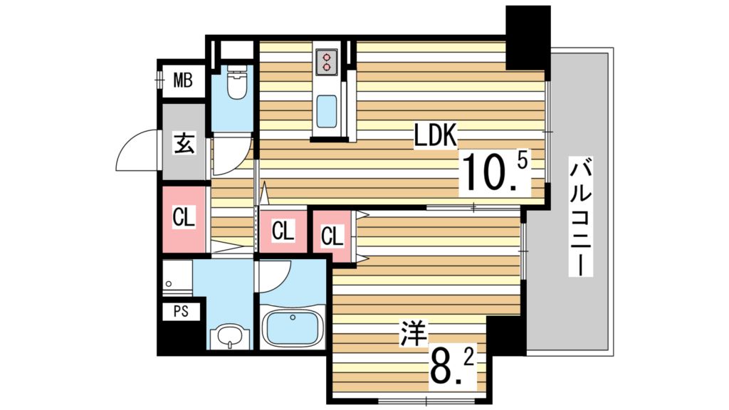 神戸市東灘区住吉本町のマンションの間取り